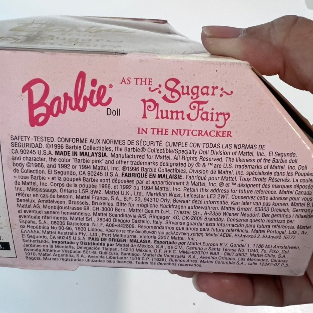 Mattel Barbie Sugar Plum Fairy Nutcracker Doll 17056 Pink First Edition 1997 - Picture 12 of 15
